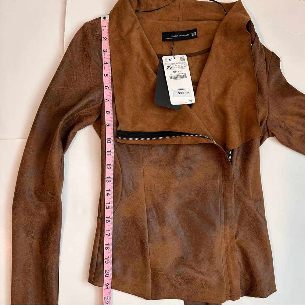 Zara Faux Suede Over Shirt XS NWT - Picture 7 of 8